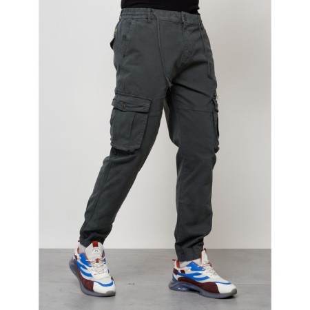 Cargo jeans men, size 44, dark gray color-2