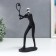 Souvenir Polystone "Athlete - Tennis" Black with silver 28.5x13 cm