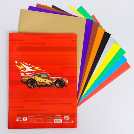 Complexed paper, A4, 10 sheets, 10 colors, coated, one -sided, in a folder, 80 g/m², cars-3