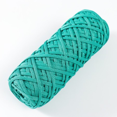 Knitting cord 100% polyester, width 4 mm 50m (emerald)-1