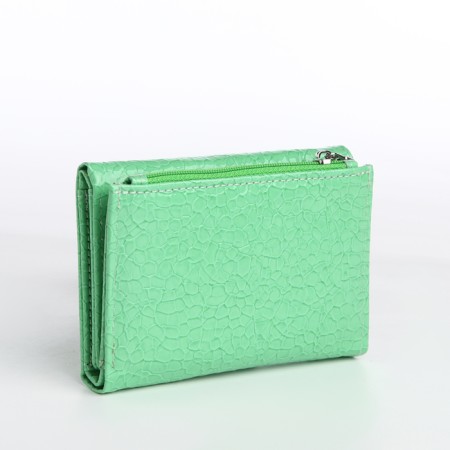 Women's wallet on magnet, green color