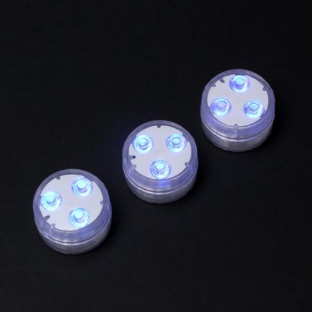 Waterproof lamp minimal mini, 3 x 1.9 cm, 3 pcs, from CR2032 (in set), remote control, rgb, IP68-7