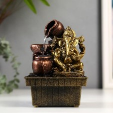 Ganesha fountain with jugs gold 19.5x13.5x10 cm