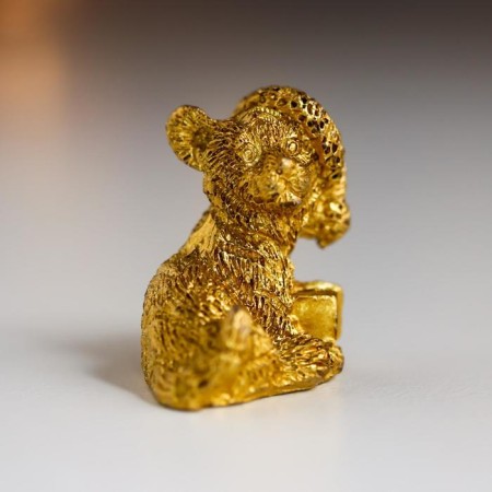 Souvenir Polystone "Golden Tigerok in the cap/scarf" mix 2.8x1.8x1.8 cm-3