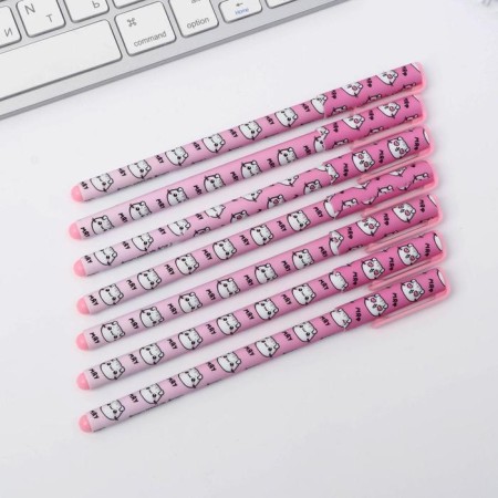 Handle Blue Blue Paste 0.7 mm with cap “The smallest cat” Plastic software, price per 1pc-2