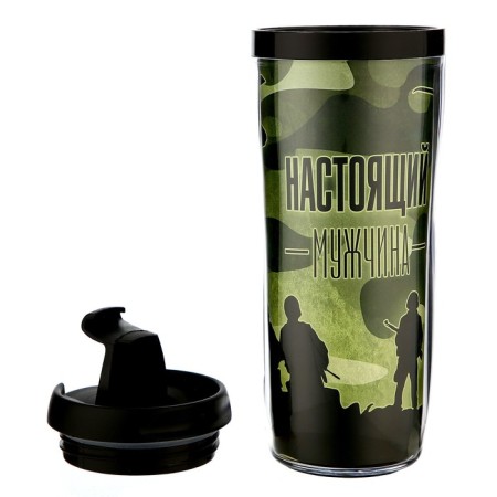 The thermostat with the insert "Real Man" is 400 ml, retains the heat of 2 hours-2