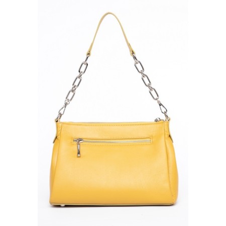 Bag Cross-Body Women's, genuine leather, Ludor yellow, 25x9x17 cm-1