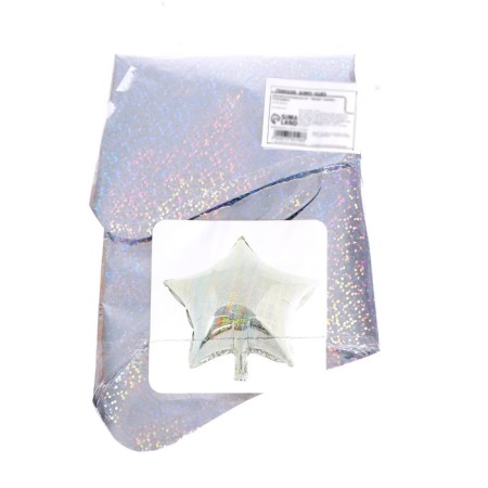 Foil ball 10 ’’ "star", holography, silver-2