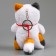 Soft toy "cat" on a key fob, 14 cm, white color