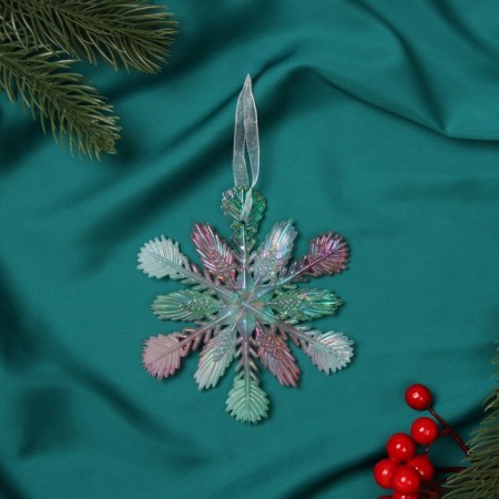 Christmas tree decoration "Fluffy snowflake" 11x11 cm, multi -colored
