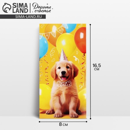 Money envelope “Happy Birthday!”, Retriever, 16.5 x 8 cm
