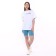 Female set (T -shirt/shorts), the color is lapis lazuli/white, size 50
