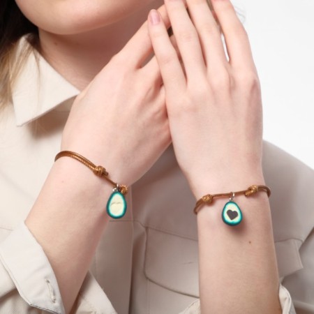 Bracelets "Demetrons" Avocado with a heart, brown color, 7 cm-4