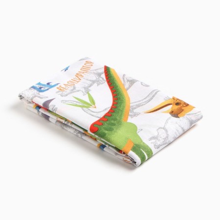 Diaper "baby I" dinosaurs 70*120 cm, calico, cotton 100%