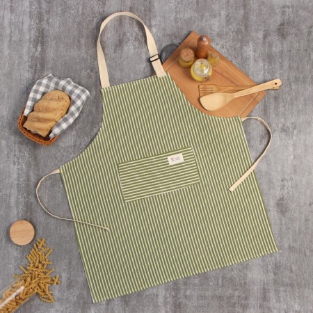 Apron of Dolyana with a pocket, centered green, 70*65 ± 4cm, 100% HL, moward