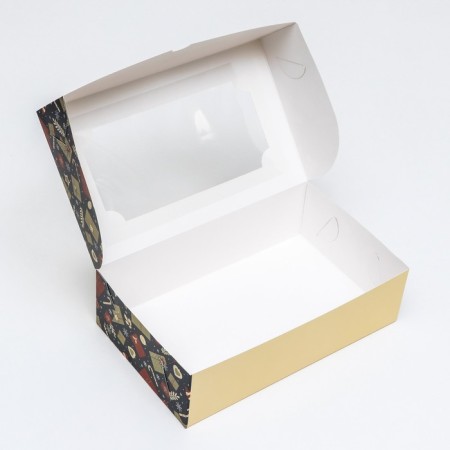 Folding box with the window "Christmas tree with gifts", 25 x 15 x 7 cm-7