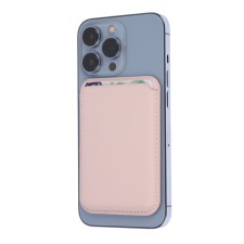 Cartholder for phone, leather, magsafe, pink