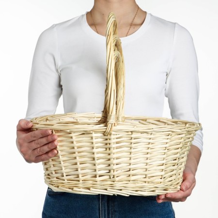 Set of wicker baskets, willow, 3 pcs., Natural color, light