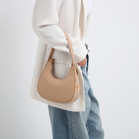 Bag Women's Baget with a zipper, beige color-9