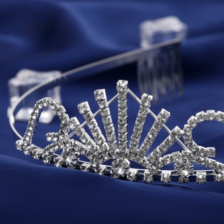 Hair diadem "scattering" rays, h-3.5 cm, silver-1