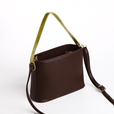 Cross-Bodi Bag on a zipper, brown color-2