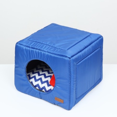 Transformer house square (zig-zag) 43 x 43 x 34 cm, blue-2