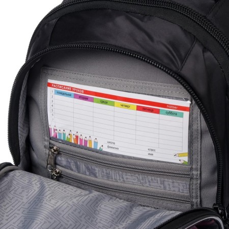 School backpack 37 x 26 x 17 cm, ergonomic back, Hatber Primary School "Red Auto" Black/Red-11