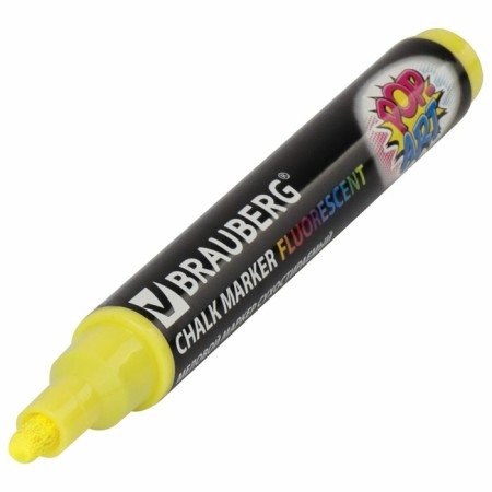 MARKER CHLOVA BRAUBERG "Pop-Art", 5mm, yellow, fluor. Wash, for smooth surface151528-6