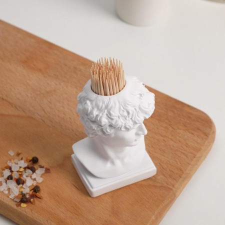 David toothpick stands, white, 5x5x9 cm-2