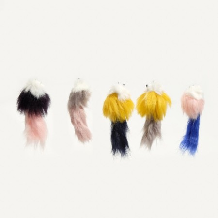 Artificial fur mouse up to 15 cm with a tail, a mix of flowers-1