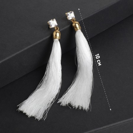 Earrings Assorted "hands" rectangle, milk color, l brush 9 cm