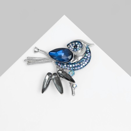 Brooch "Bird" magical, the color of blue-blue in silver-1
