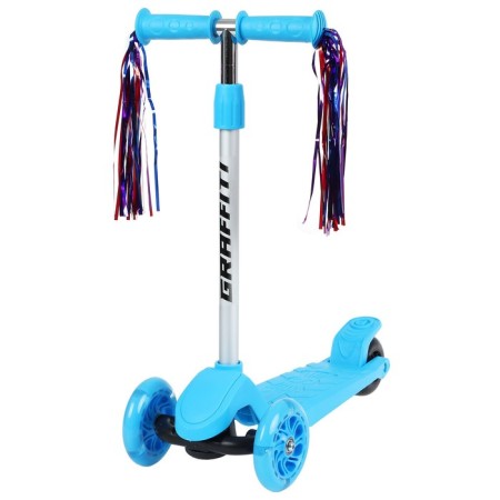 Graffiti scooter, light wheels PU 120/100 mm, blue color-1