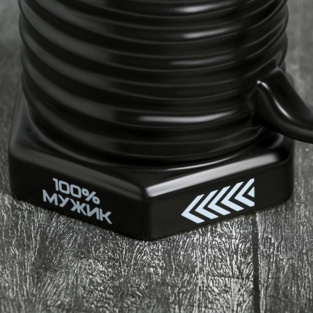 Ceramic Coramic mug “100% man”, 400 ml, black color-3