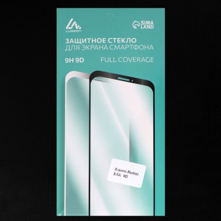 Protective glass 9d Luazon for Xiaomi Redmi 8/8a, full glue, 0.33 mm, 9n, black-3