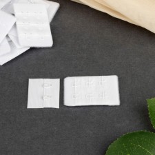 Flasp for a bra, 3 rows 2 hooks, 3.3 × 2.8 cm, 3.3 × 5 cm, 10 pcs, white color