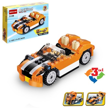 Constructor "Racing car", 3 assembly options, 119 parts