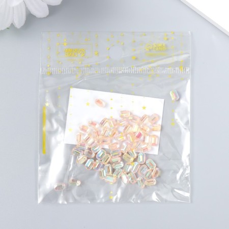 Decor for creativity Plastic "elongated crystal" set of 60 pcs Pink 0.8x0.6 cm-3
