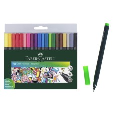 A set of capillary handles 20 colors Faber-Castell Grip 0.4 mm, in a plastic case