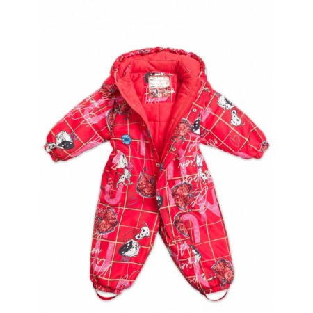 Combineson for girls, height 92 cm, red color