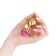 Anal traffic jam-hoods, gold, pink crystal, d = 27 mm