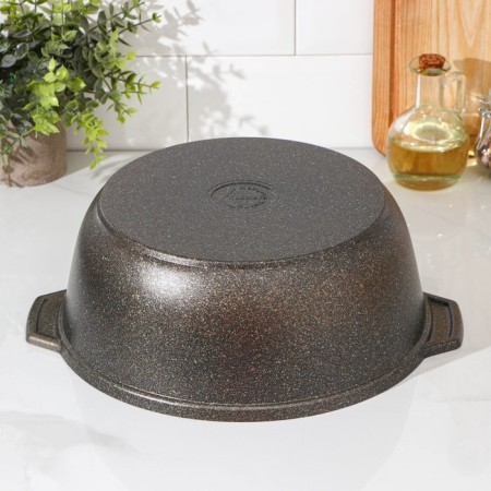 Granit Ultra (Original), 5 l, d = 28 cm, glass cover, anti-stick coating, black color, black-3