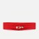 Women's belt, width 6 cm, elastic band, metal buckle, red color