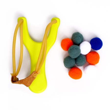 Slingshot + soft balls, yellow color-2