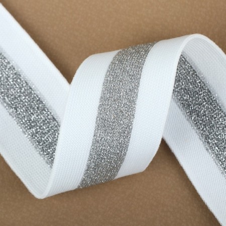 Braid knitted lamps 40 mm, 9.1 ± 0.5 m, white/silver color-1