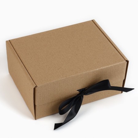 Gift folding box, packaging, “craft, black tape”, 22 x 16.5 x 10 cm-1