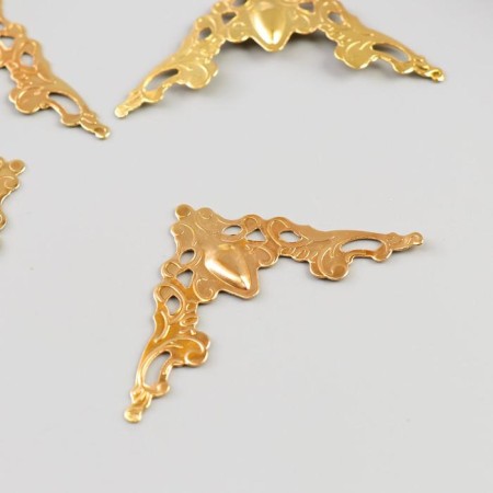 Metal corner "openwork" gold set 4x4 cm-1