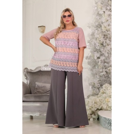 Female blouse, size 52, pink color-3