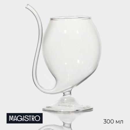 Glass of glass with a magistro panther wine pipe, 300 ml