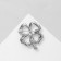 Brooch "Clover" contour, emerald color in silver